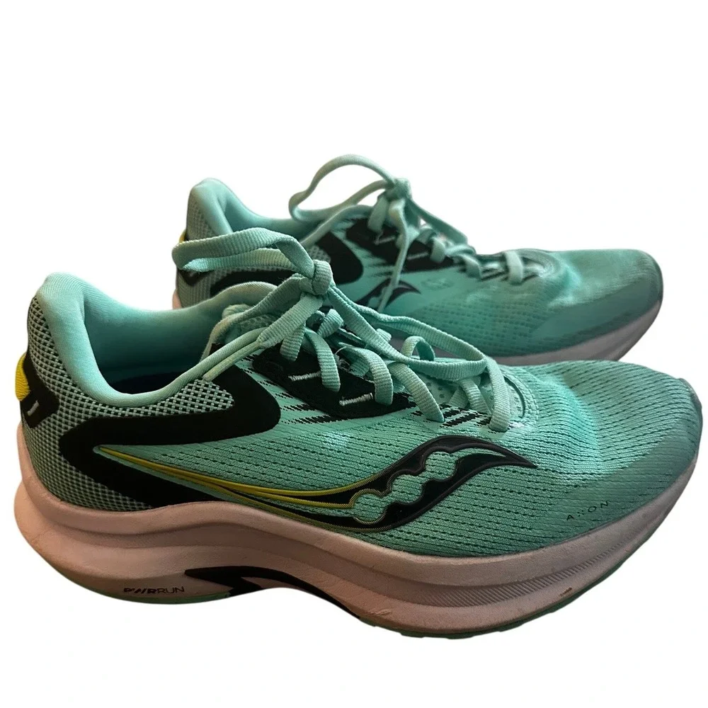 Saucony Axon 2 Aqua And Black Running Shoes Women's‎ 6